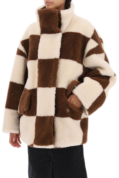 STAND STUDIO dani teddy jacket with checkered motif