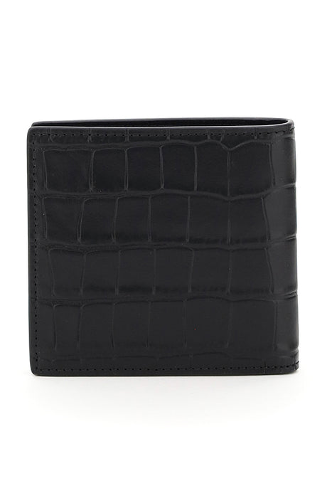 ALEXANDER MCQUEEN croco-embossed bi-fold wallet