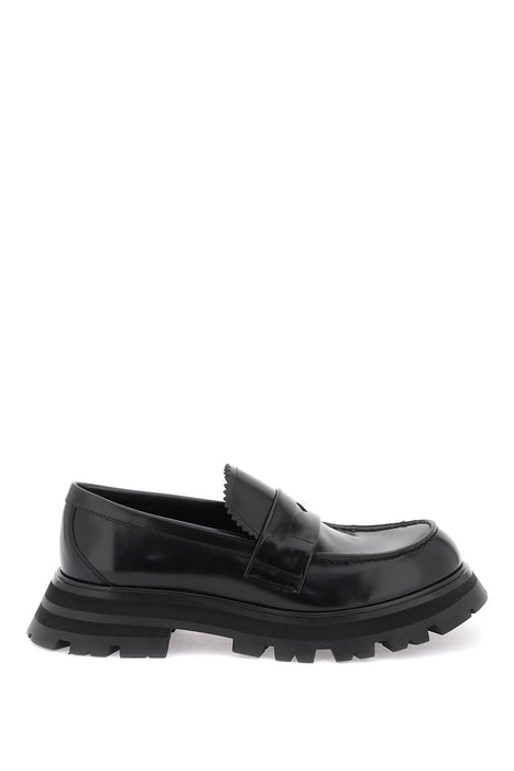 ALEXANDER MCQUEEN brushed leather wander loafers