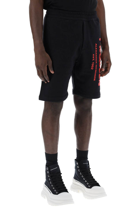 ALEXANDER MCQUEEN jersey graffiti sweatshorts