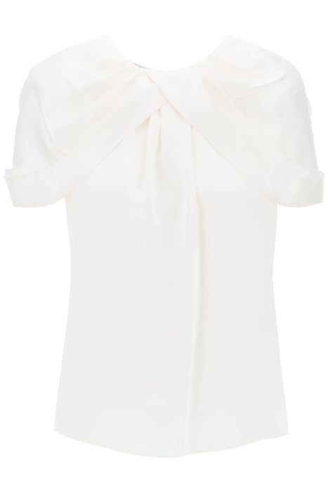 STELLA McCARTNEY satin blouse with petal sleeves