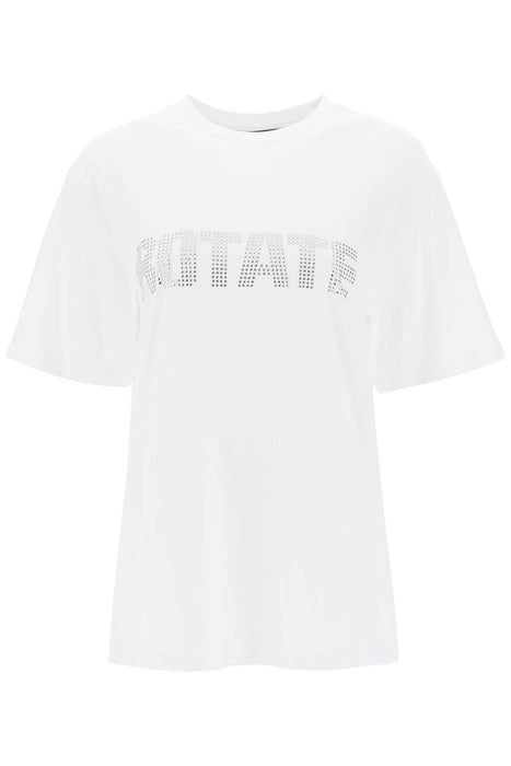 ROTATE crew-neck t-shirt with crystal logo