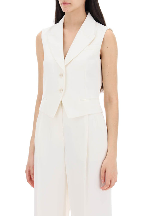 ALEXANDER MCQUEEN cropped viscose twill vest for