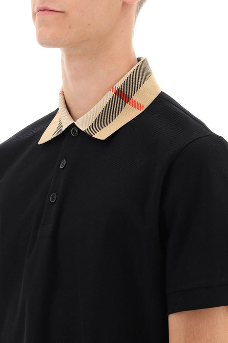 BURBERRY check collar cody polo shirt