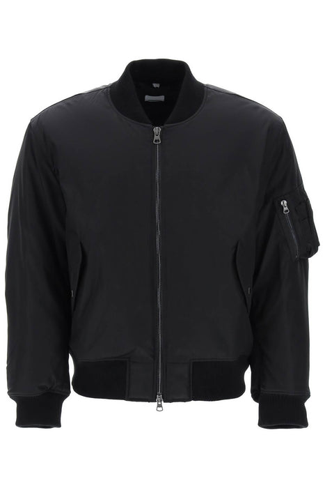 BURBERRY graves' padded bomber jacket with back emblem embroidery