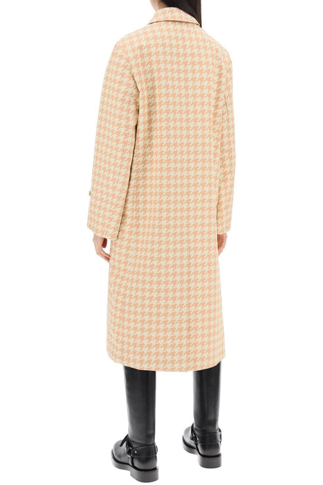 BURBERRY houndstooth patterned car coat