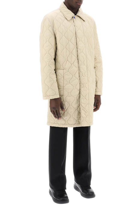 BURBERRY quilted nylon midi car coat with