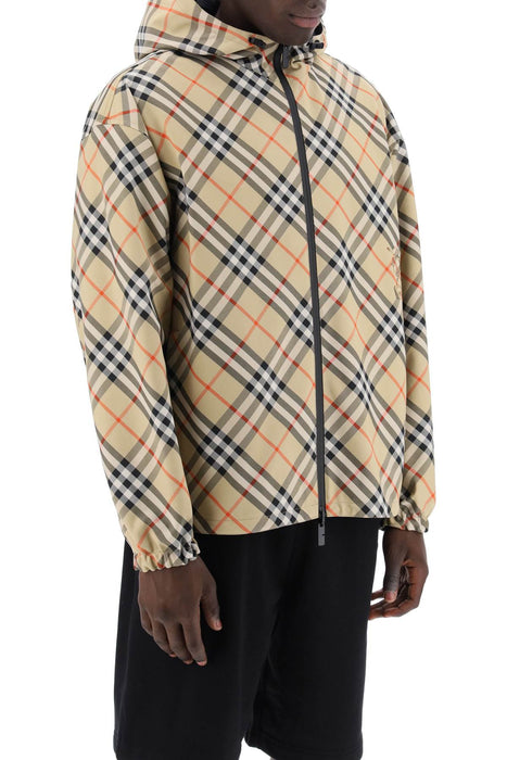 BURBERRY reversible check hooded jacket with