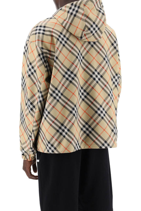 BURBERRY reversible check hooded jacket with