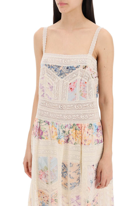 ZIMMERMANN floral dress with lace trim
