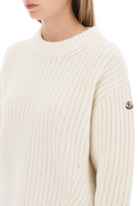MONCLER crew-neck sweater in carded wool