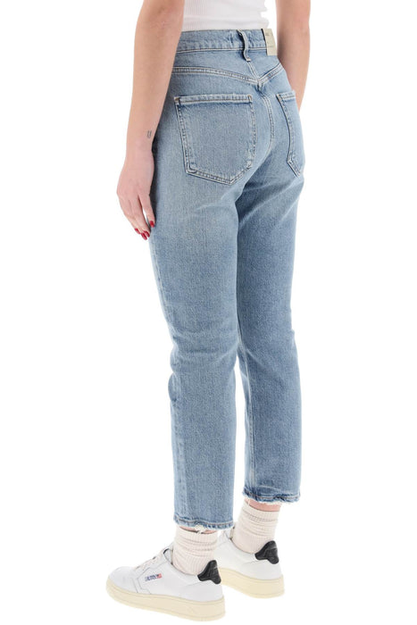 AGOLDE high-waisted straight cropped jeans in the