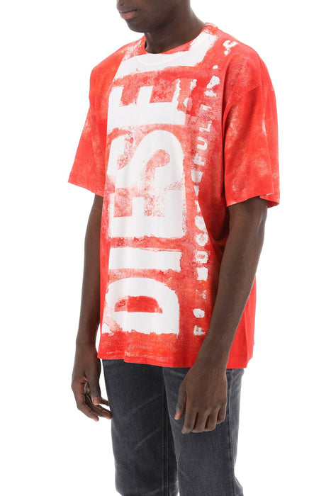 DIESEL printed t-shirt with oversized logo