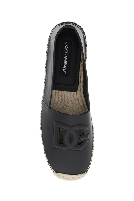 DOLCE & GABBANA leather espadrilles with dg logo and