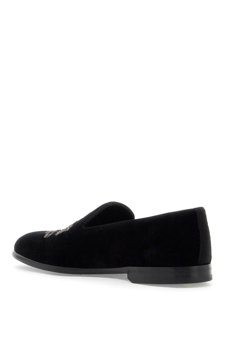 DOLCE & GABBANA embroidered velvet loafers