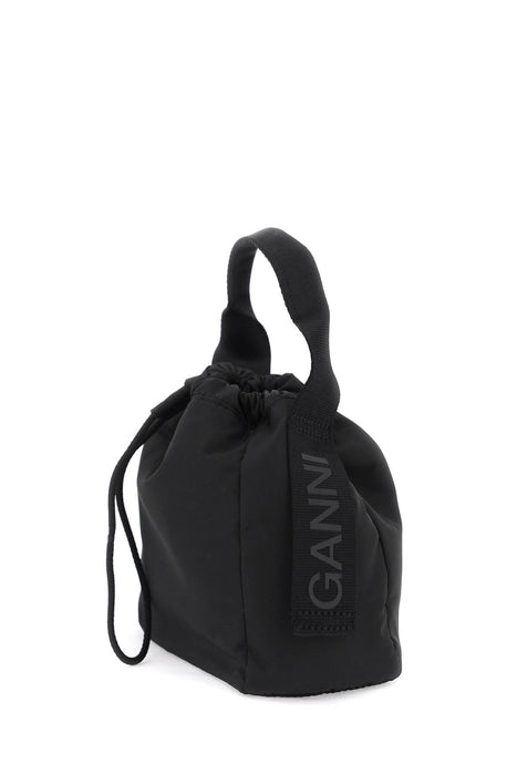 GANNI recycled nylon handbag with 9