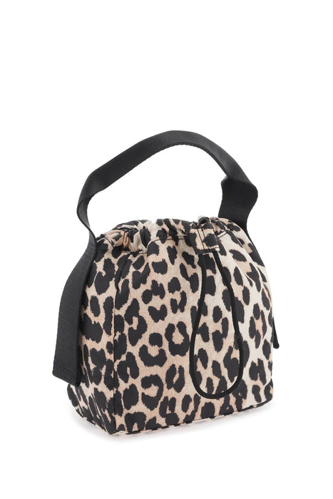 GANNI leopard tech handbag