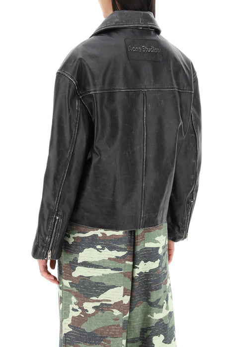 ACNE STUDIOS "vintage leather jacket with distressed effect