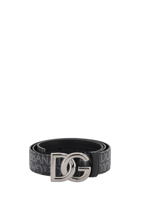 DOLCE & GABBANA coated jacquard logo belt with dg buckle