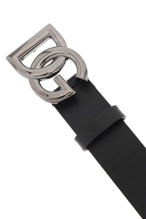DOLCE & GABBANA lux leather belt with crossed dg logo