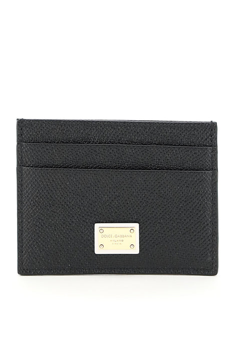 DOLCE & GABBANA leather card holder with logo plaque