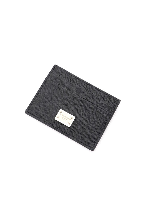 DOLCE & GABBANA leather card holder with logo plaque