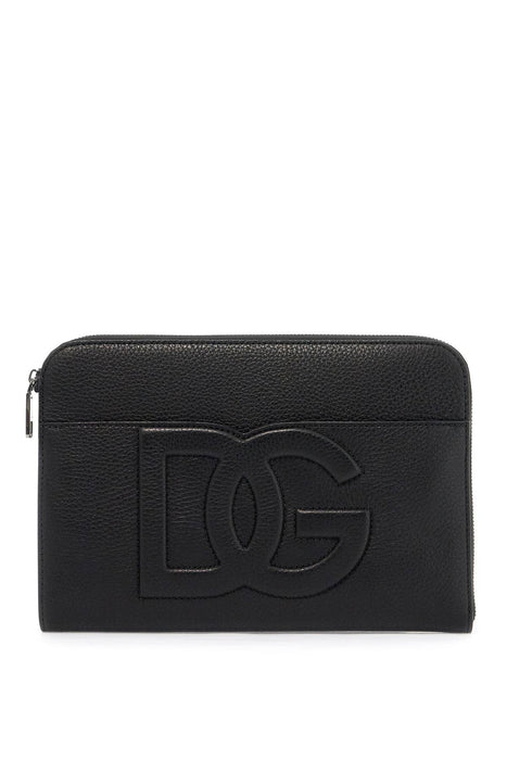 DOLCE & GABBANA "embossed leather media pouch