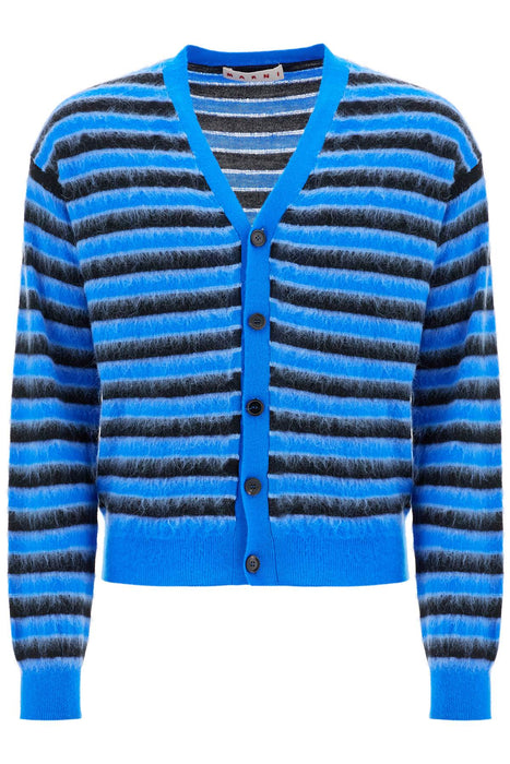 MARNI striped wool and mohair cardigan