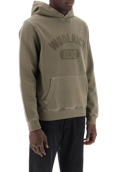 WOOLRICH vintage-look hoodie with logo print and