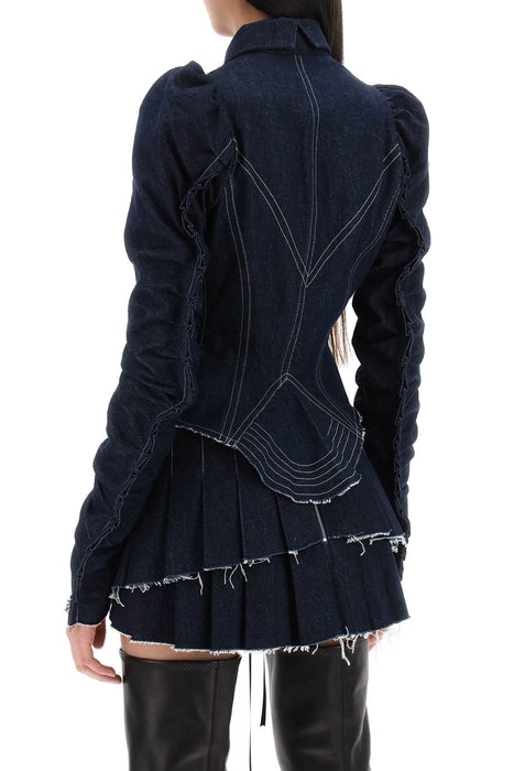 DILARA FINDIKOGLU denim jacket with corset detailing