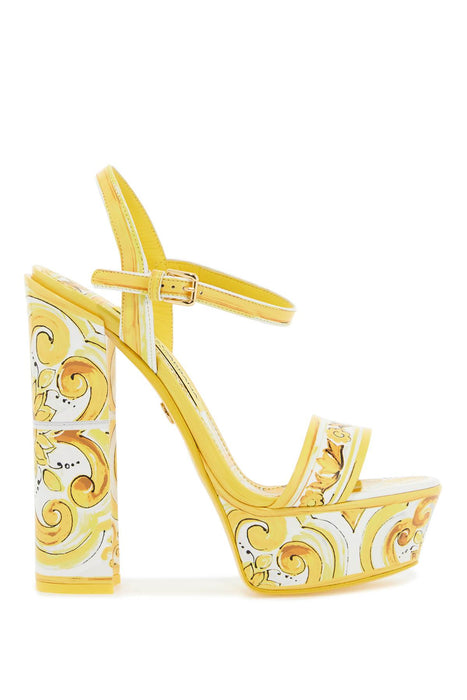 DOLCE & GABBANA "shiny leather platform sandals with mai