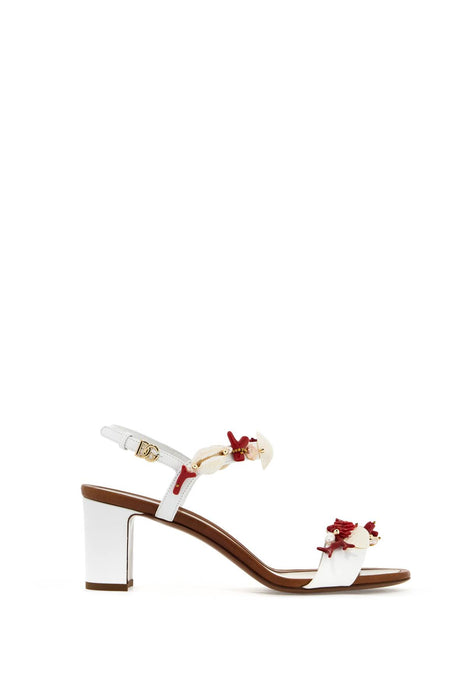 DOLCE & GABBANA "nappa sandals with coral embellishments