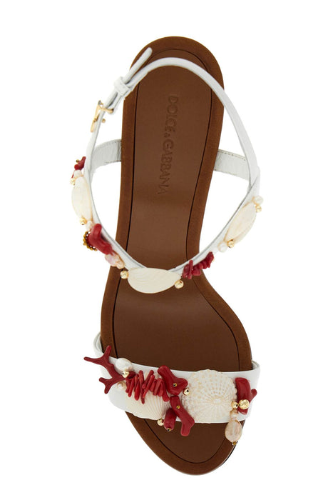 DOLCE & GABBANA "nappa sandals with coral embellishments