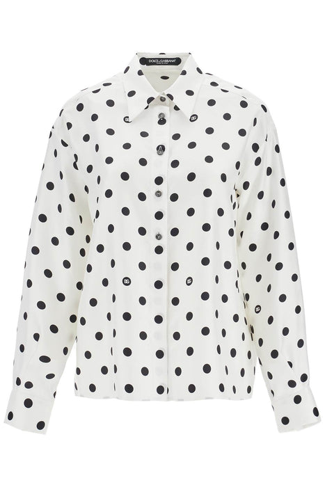 DOLCE & GABBANA silk polka dot print blouse