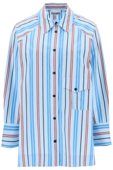 GANNI oversized striped shirt