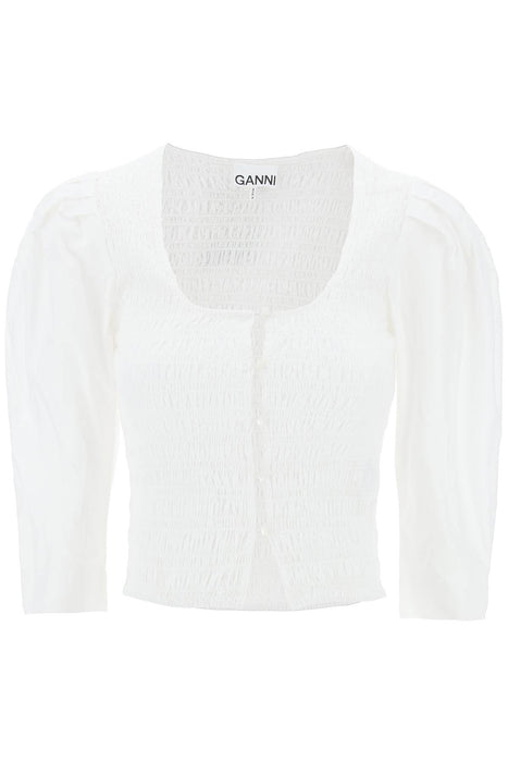GANNI "poplin smock blouse