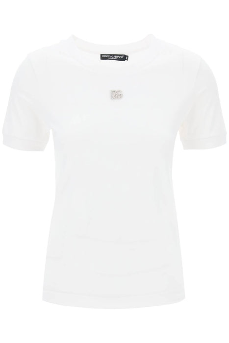 Dolce & gabbana t-shirt logo dg crystal
