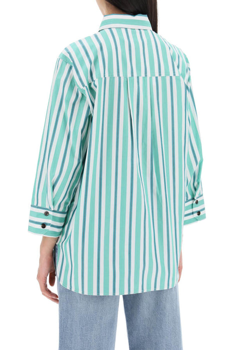 GANNI "oversized striped poplin shirt