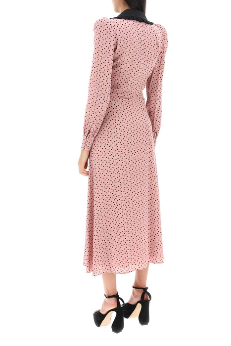 ALESSANDRA RICH midi dress with contrasting collar