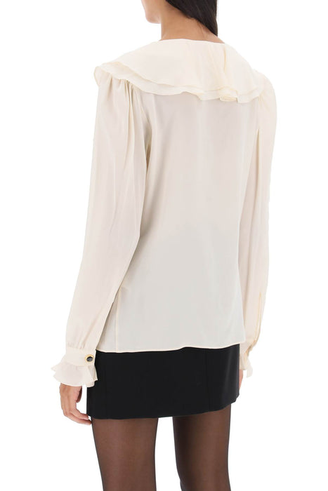 ALESSANDRA RICH crepe de chine blouse with frills