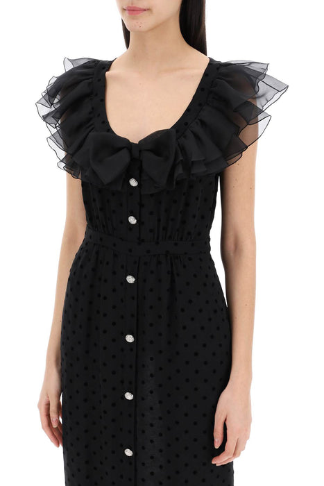 ALESSANDRA RICH "polka dot midi dress in ge