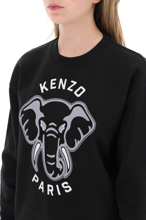KENZO varsity jungle' elephant embroidered sweatshirt