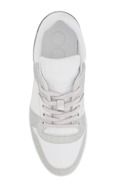 JIMMY CHOO florent' glittered sneakers with lettering logo