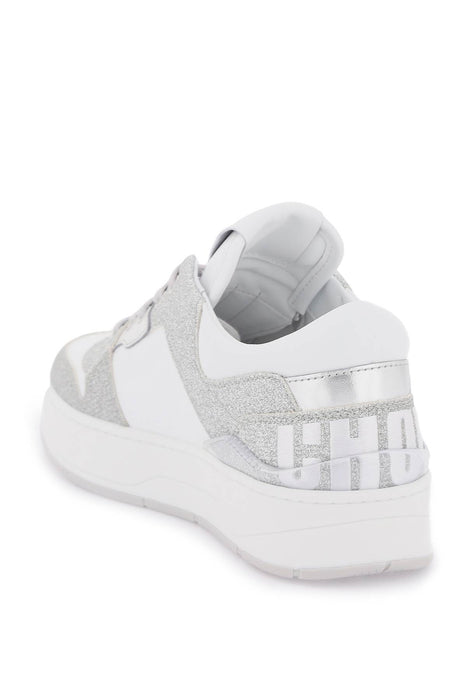 JIMMY CHOO florent' glittered sneakers with lettering logo