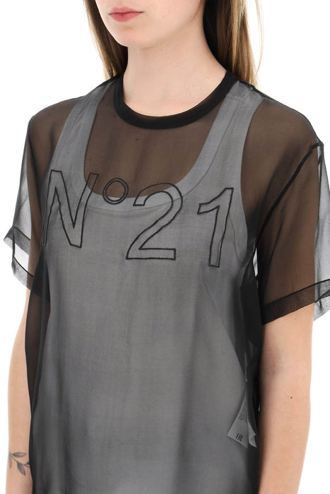N.21 georgette t-shirt with logo