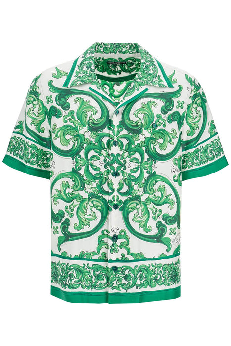 DOLCE & GABBANA hawaii silk twill maiolica print shirt