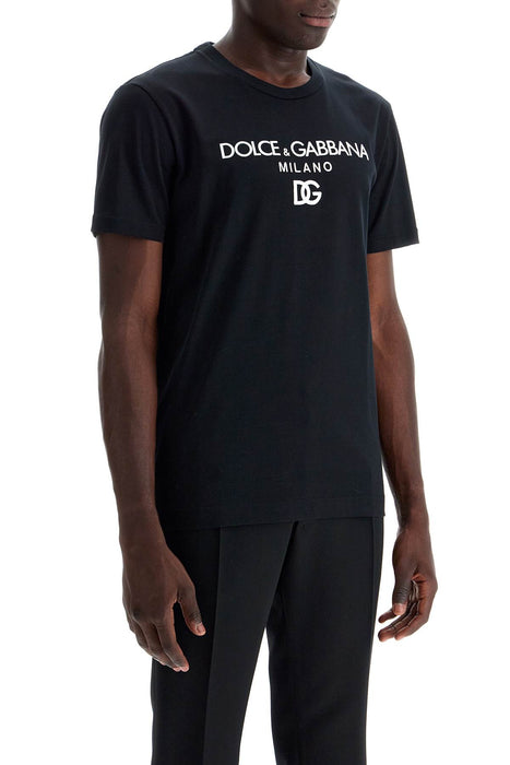 DOLCE & GABBANA "dg embroidered t-shirt with lettering logo print