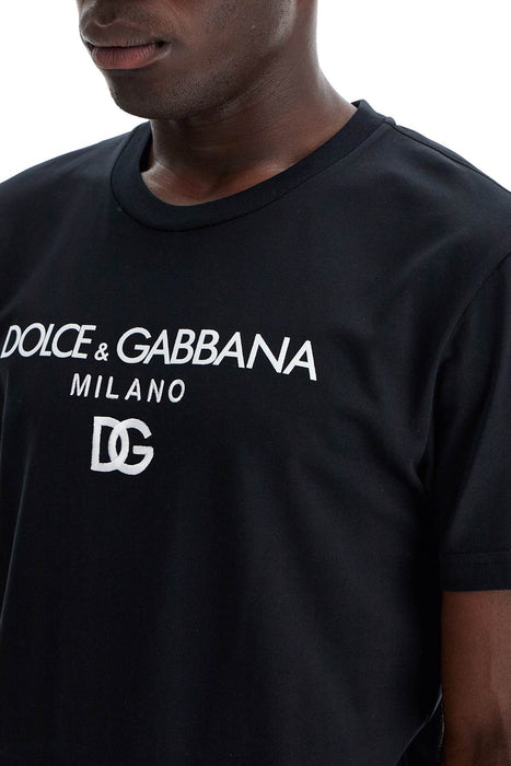 DOLCE & GABBANA "dg embroidered t-shirt with lettering logo print