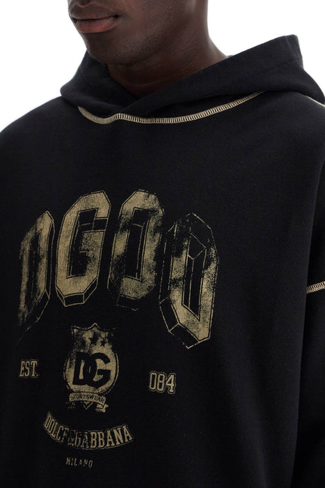 DOLCE & GABBANA oversized hoodie with hood and logo print