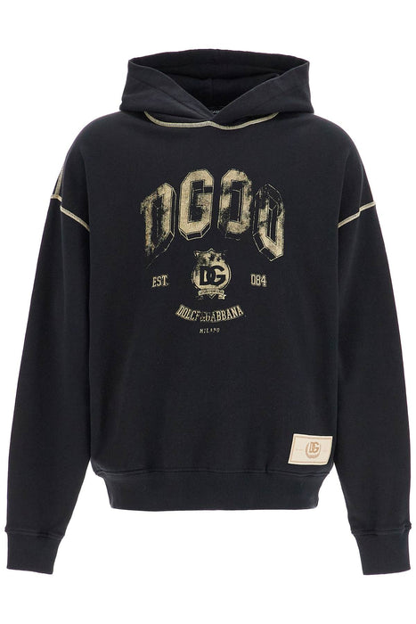 DOLCE & GABBANA oversized hoodie with hood and logo print